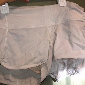 Lulu Lemon white speed up shorts